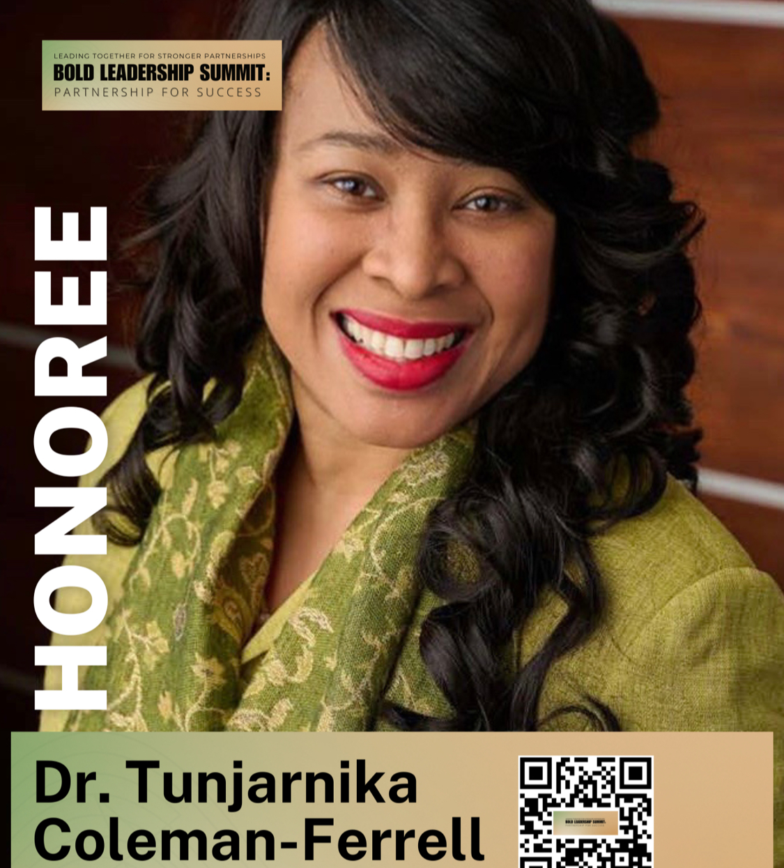 Dr. TL Coleman featured as an honoree for the Bold Leadership Summit